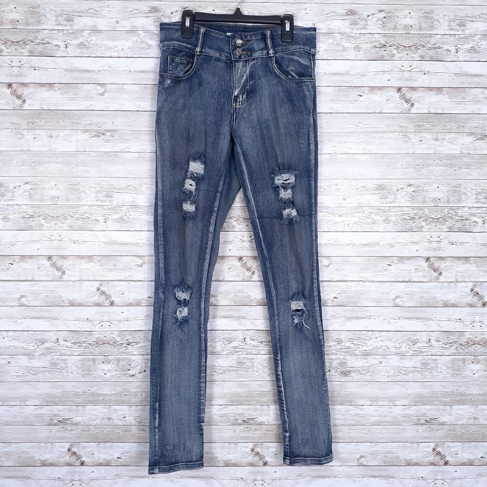 American Quality Jeans Sz 5 Stretch Distressed 598